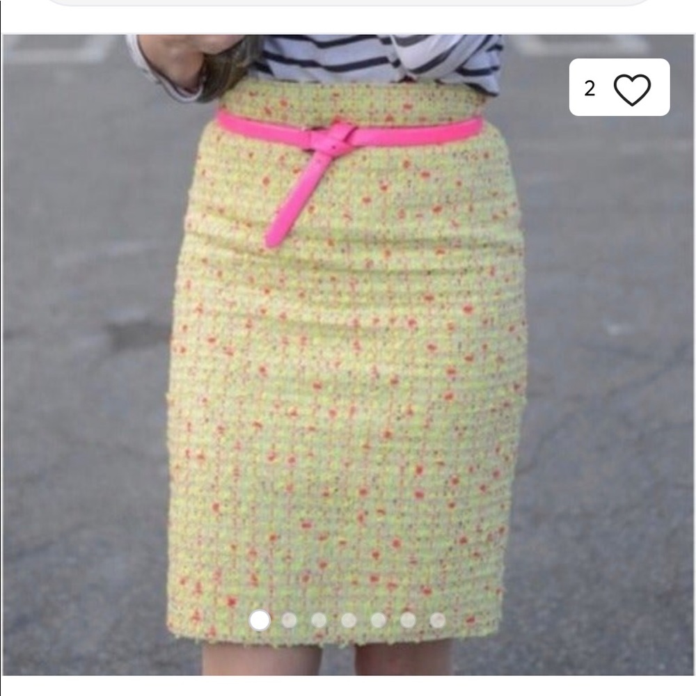J.Crew Neon Tweed No. 2 Pencil Skirt : 0